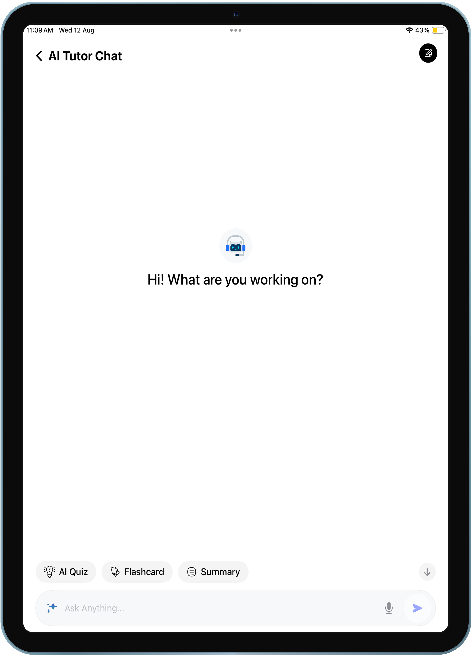 Tablet app screen 2