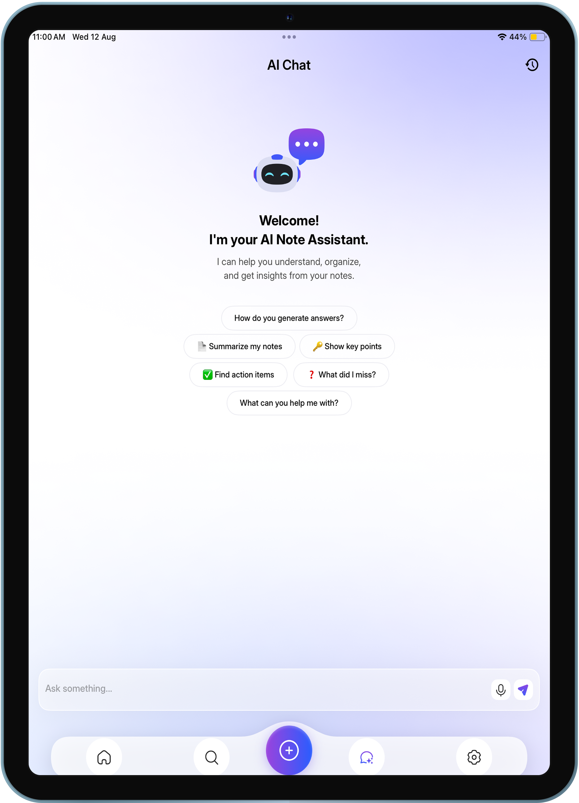 Tablet app screen 2
