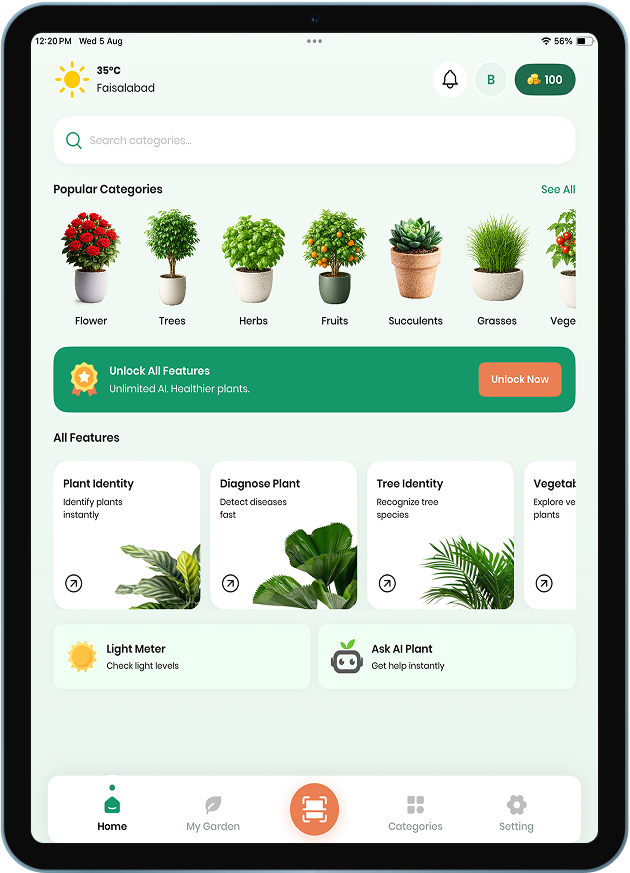 Tablet app screen 1