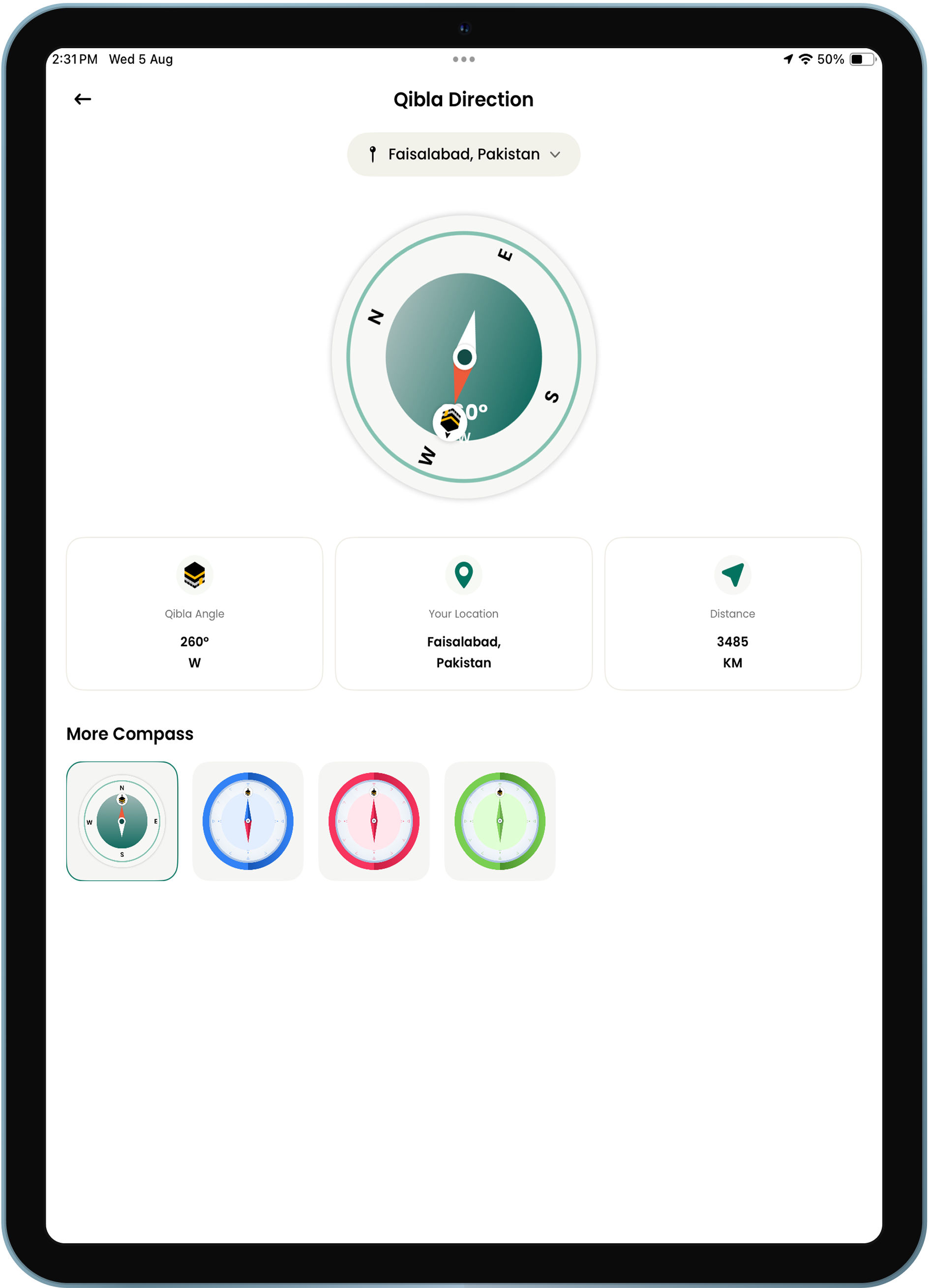 Tablet app screen 2