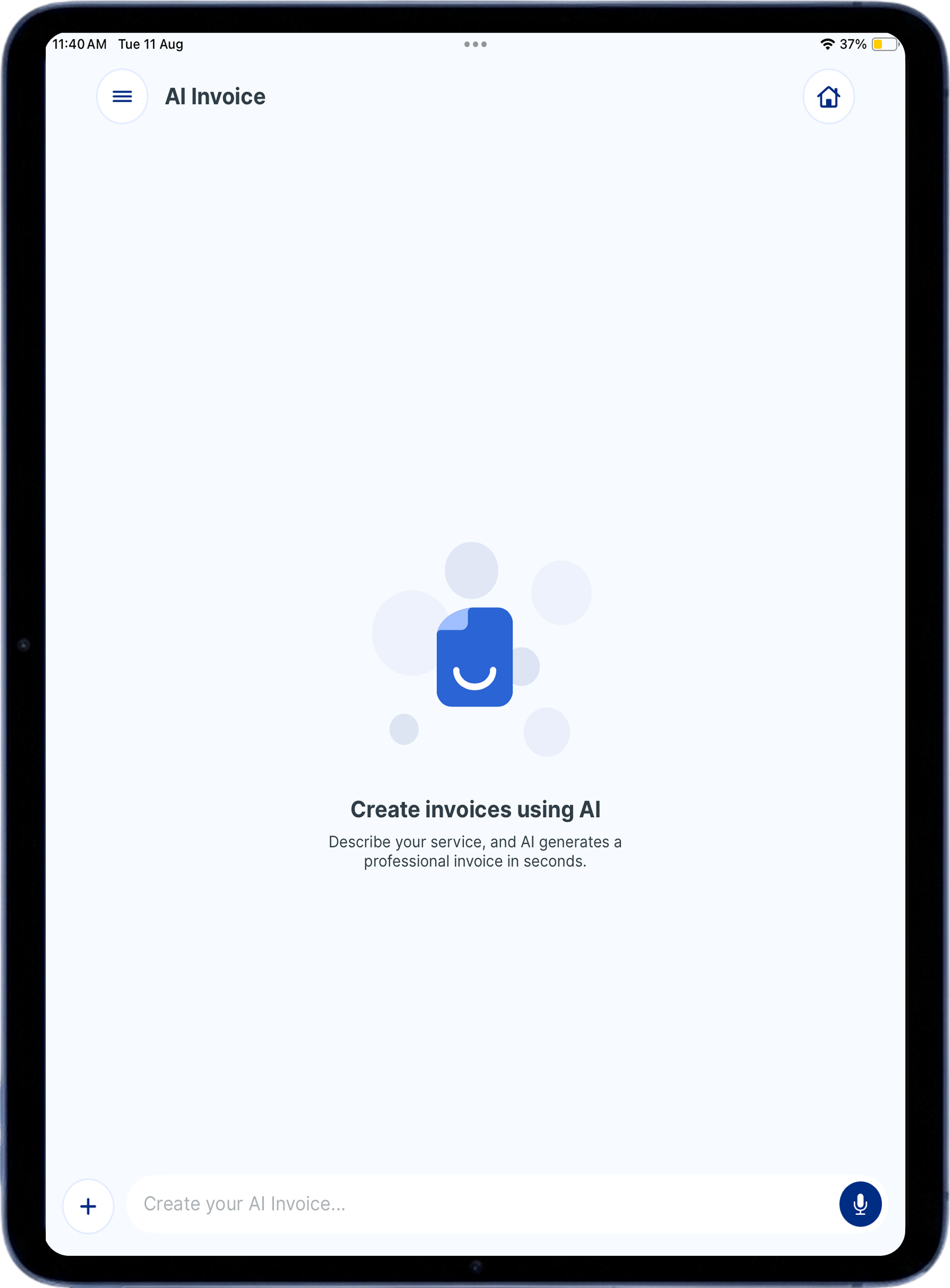 Tablet app screen 2