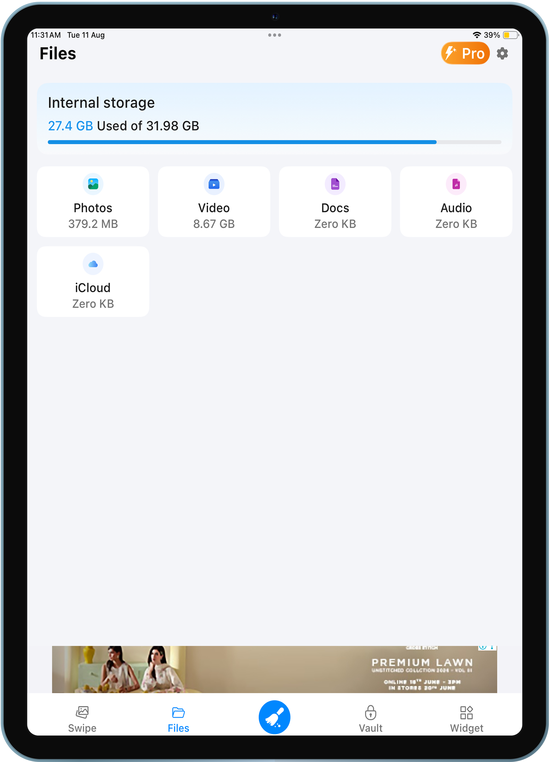 Tablet app screen 2