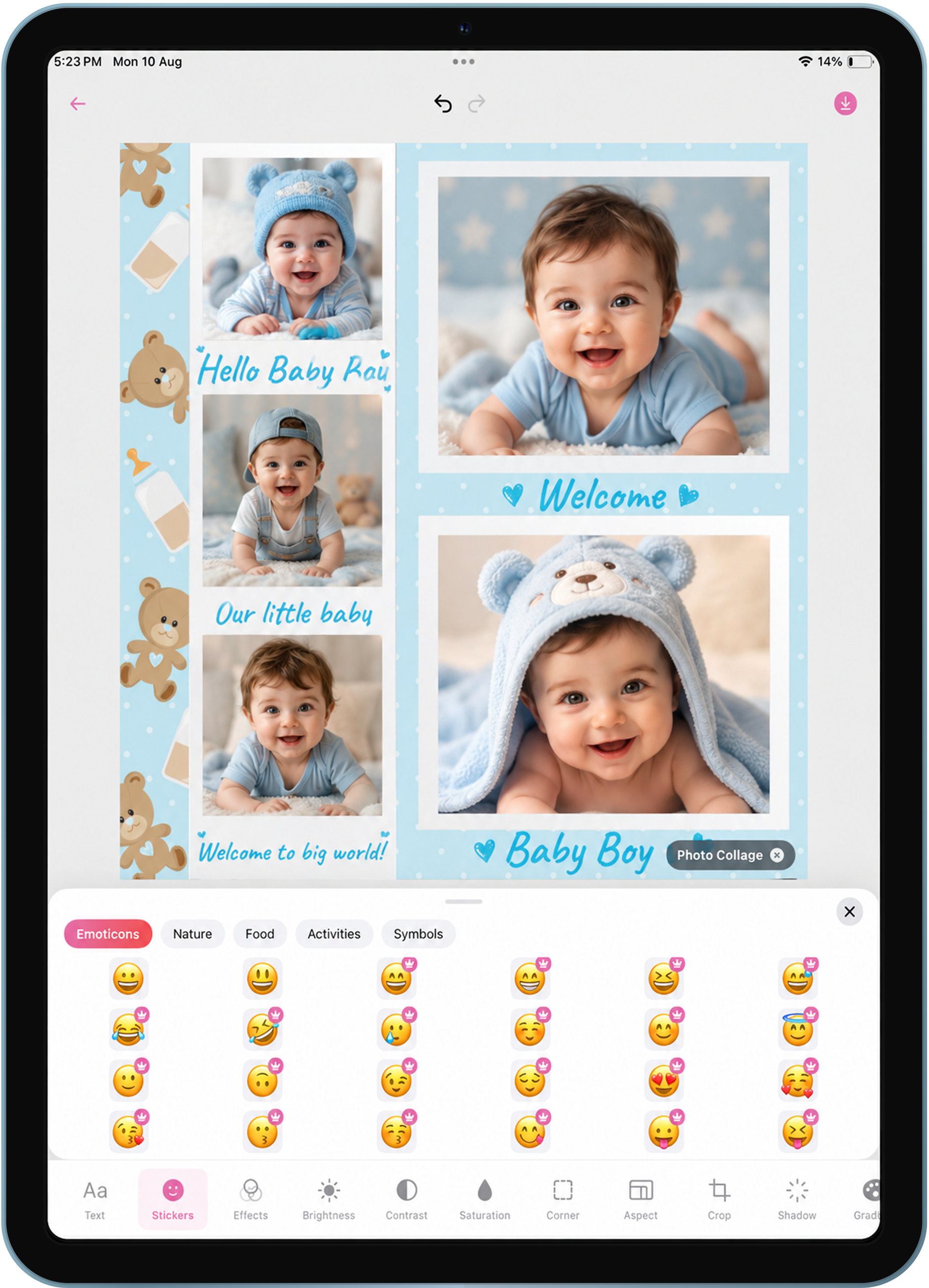 Tablet app screen 2