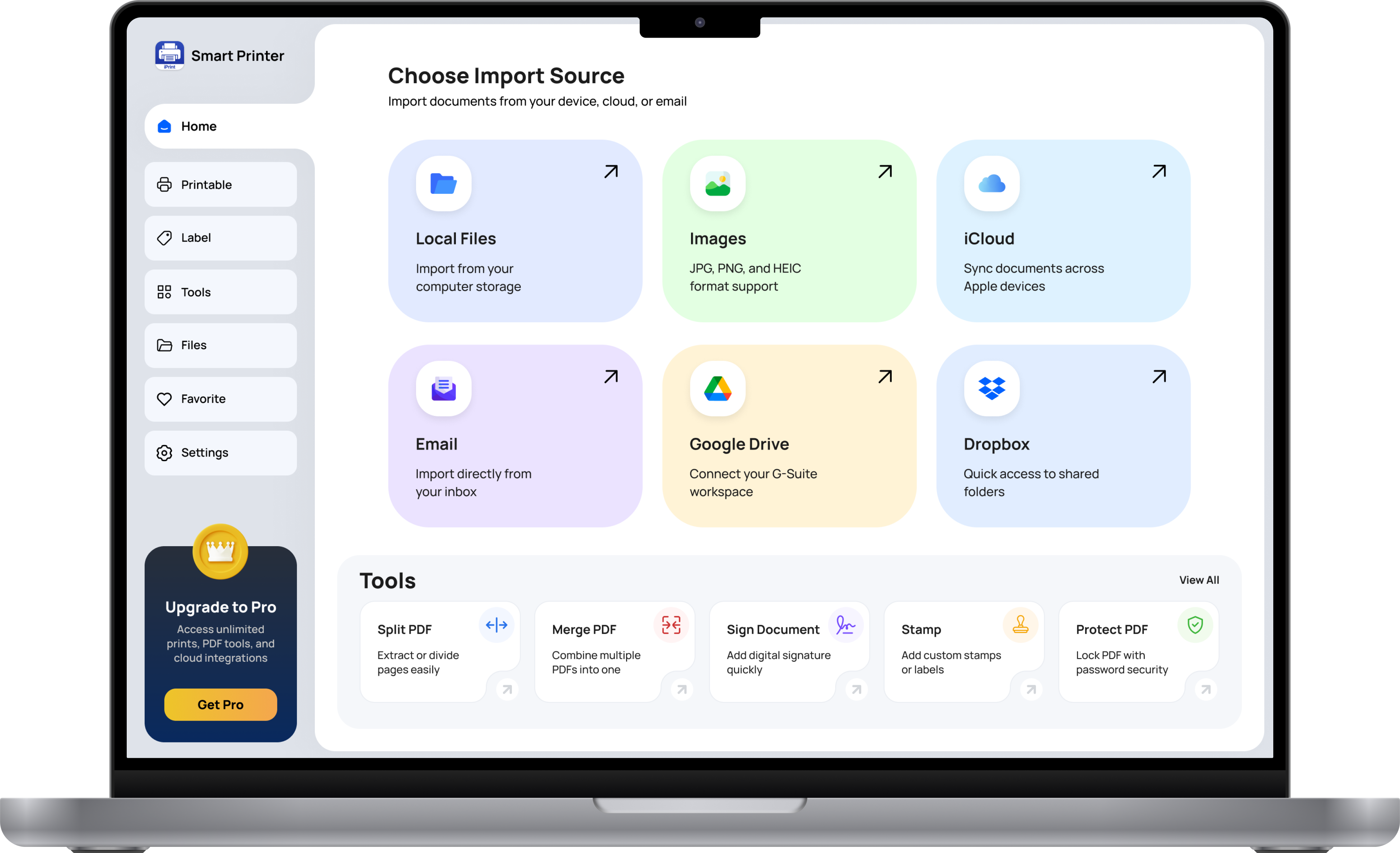 Desktop app screen 1